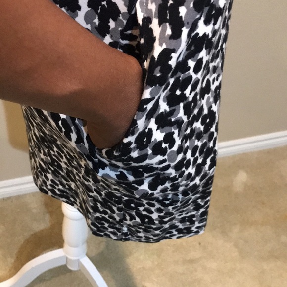 Ellen TRACY 94% Pima Cotton 6% Spandex Crew Neck Tee Shirt Dress Side Pockets-S - Picture 5 of 10